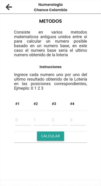 Numerologia Chance Colombia screenshot